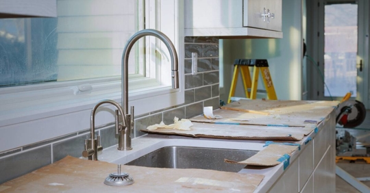 Kitchen being renovated