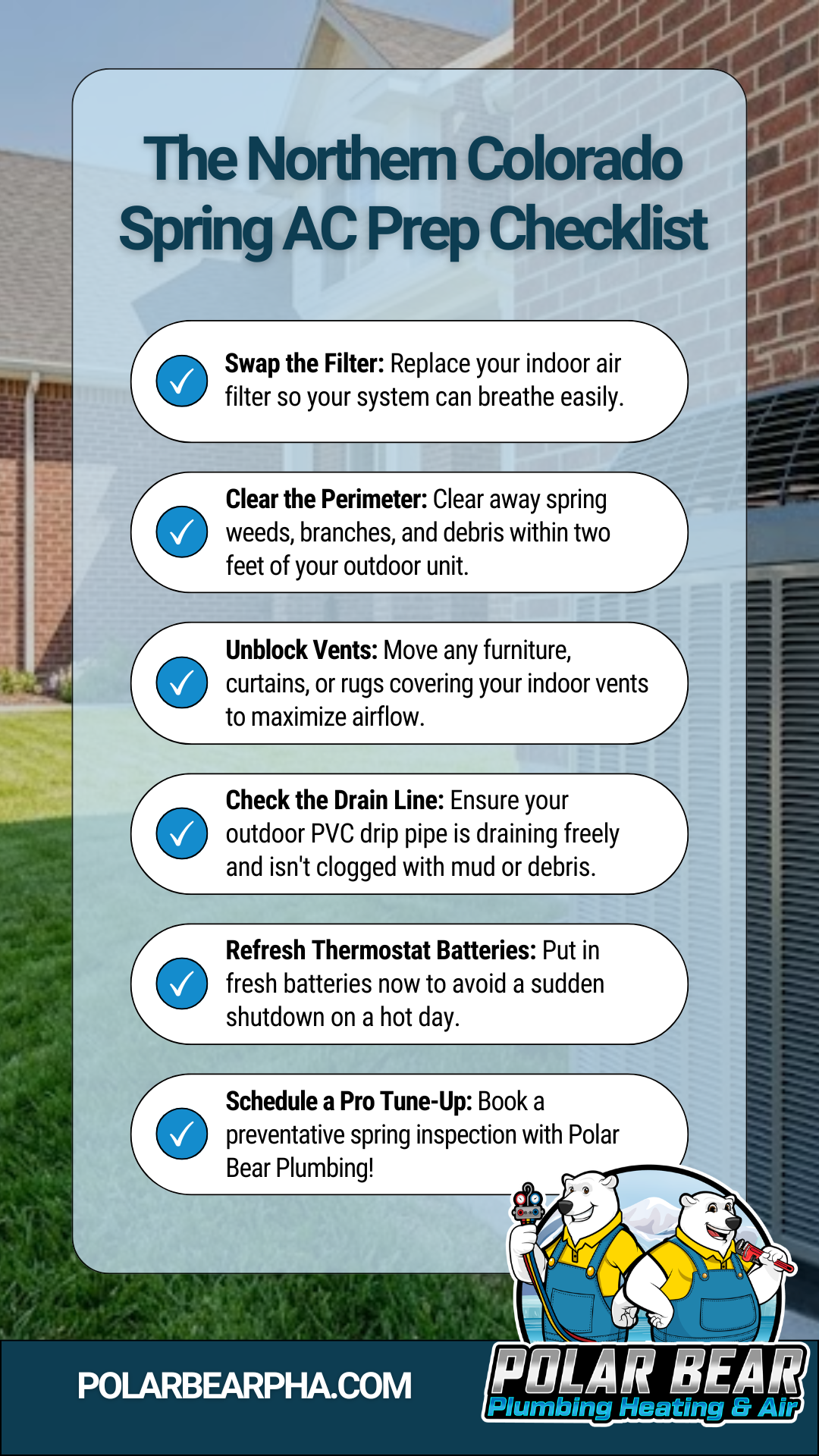 The Northern Colorado Spring AC Prep Checklist graphic