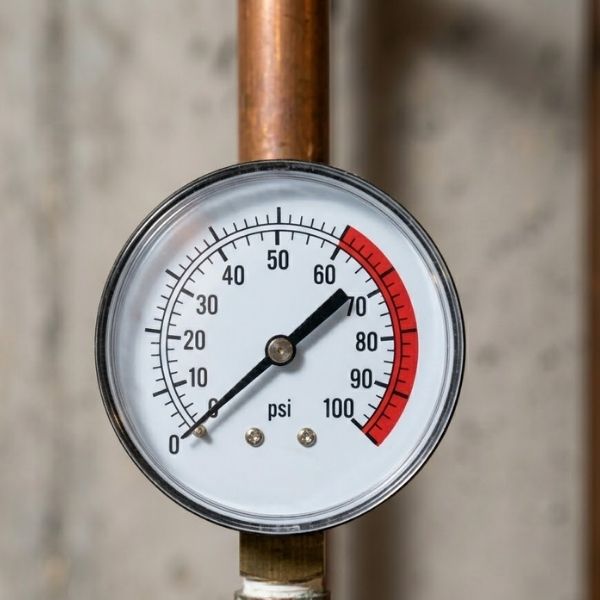a water pressure gauge showing a high reading